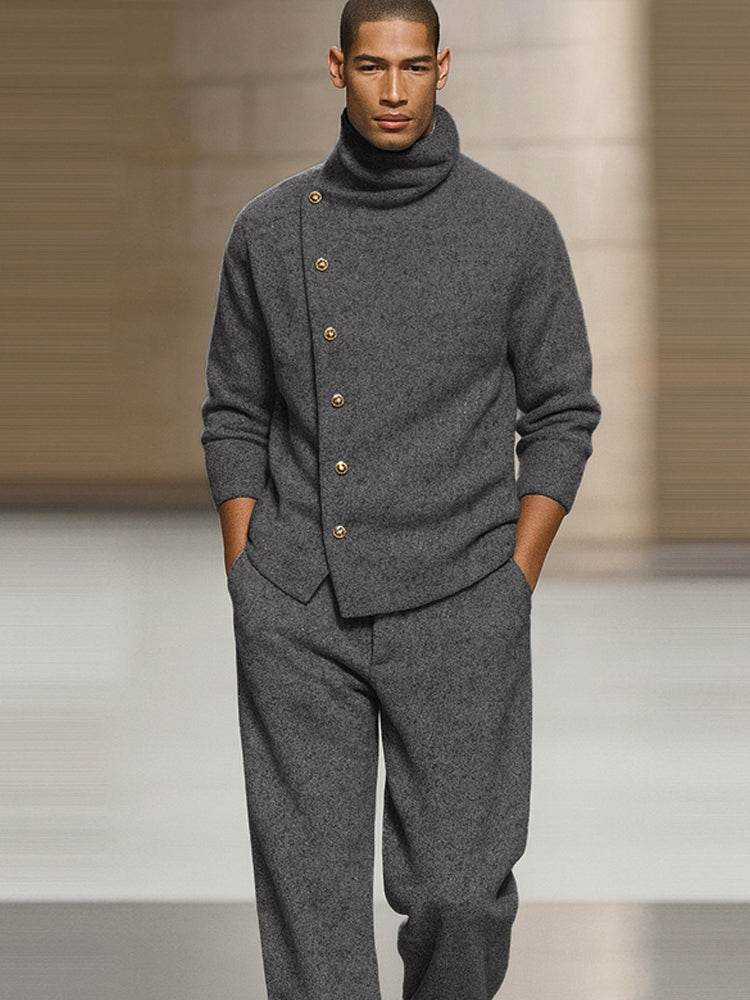 Smart Casual Turtleneck Pullover Pants Set