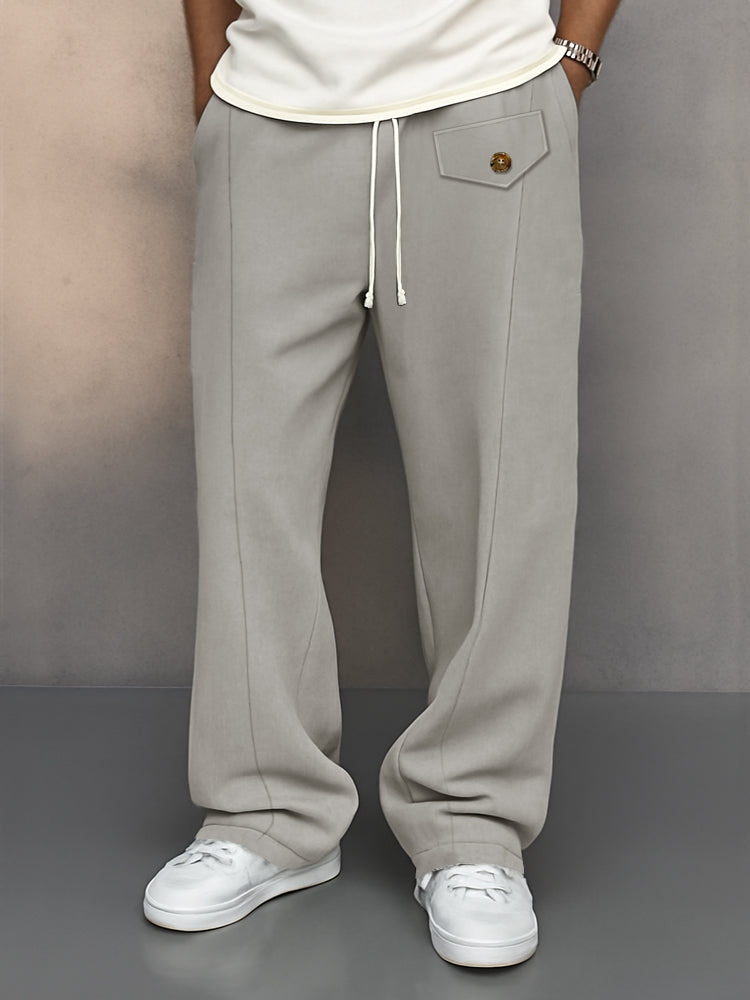 Premium Suede Elastic Waist Casual Pants