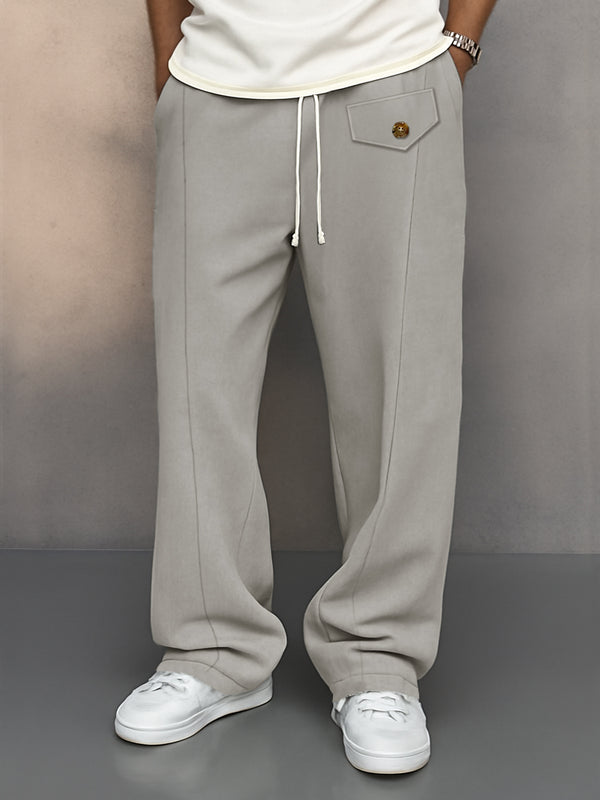 Premium Suede Elastic Waist Casual Pants