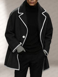 Modern Casual Contrast Front Coat