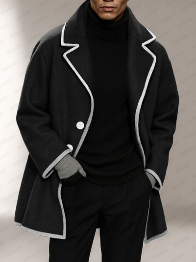 Modern Casual Contrast Front Coat