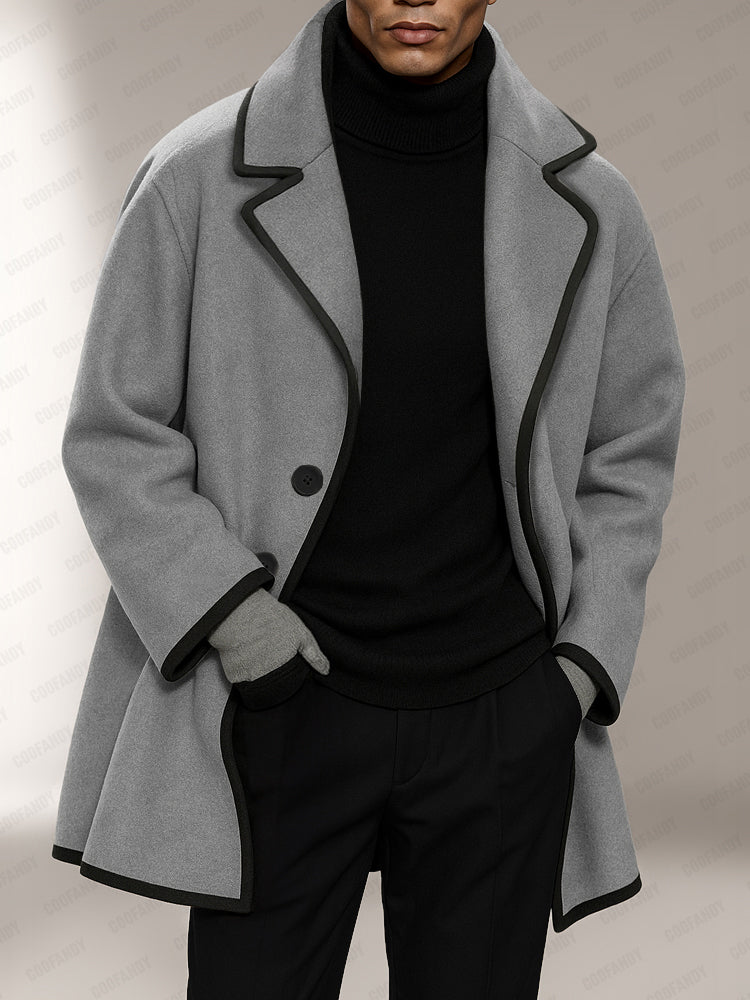 Modern Casual Contrast Front Coat