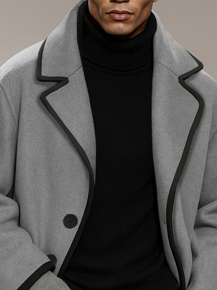 Modern Casual Contrast Front Coat