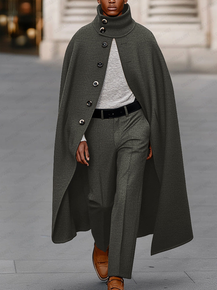 eaphi high neck wool cape coat Cape Wool neck Store Laney Front