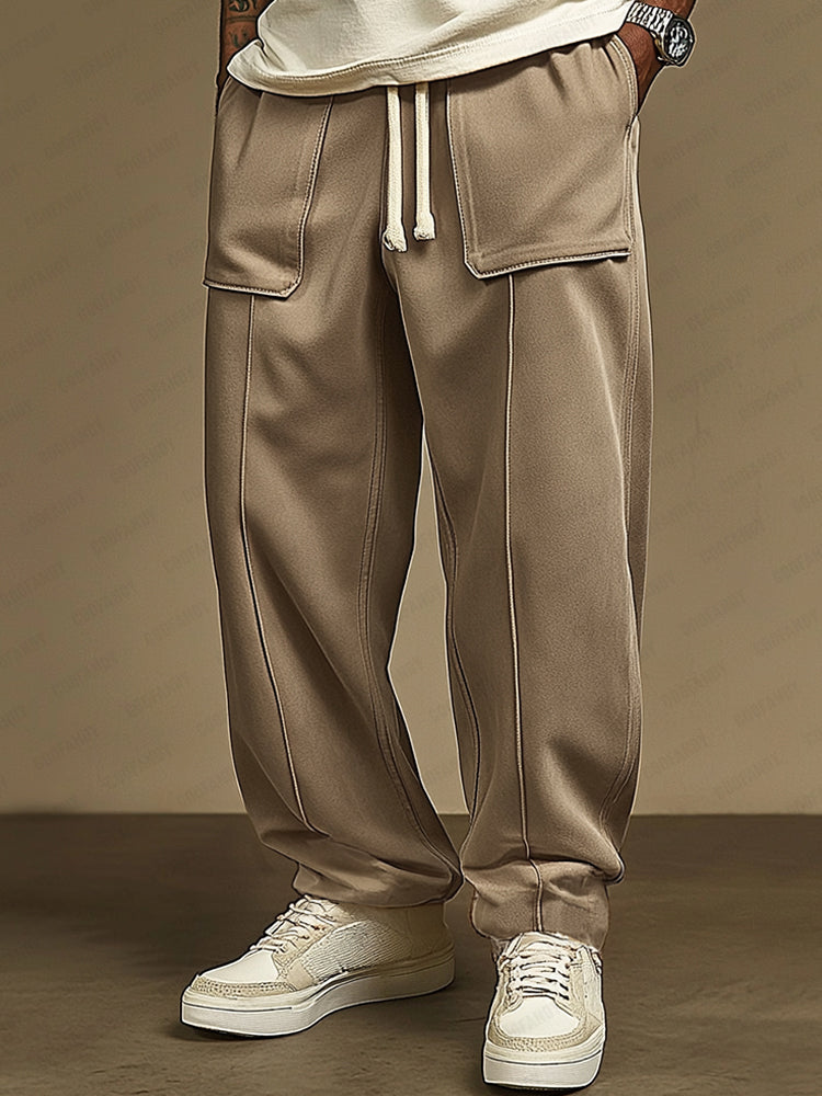 Comfy Utility Street Style Suede Pants