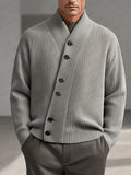Modern Asymmetric Placket Knit Cardigan