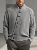 Modern Asymmetric Placket Knit Cardigan