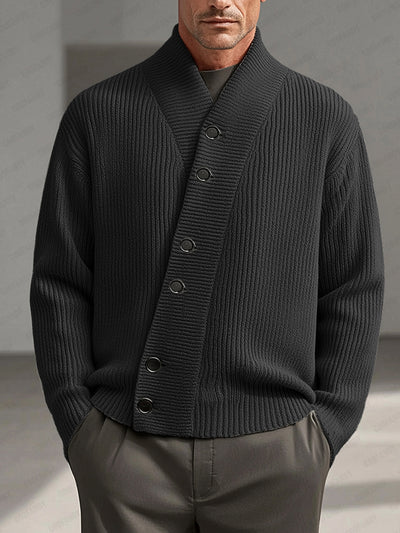 Modern Asymmetric Placket Knit Cardigan