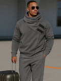 Trendy Asymmetric Placket Sweatsuit Set
