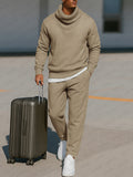 Comfy Ribbed Turtleneck Sweatsuit Set