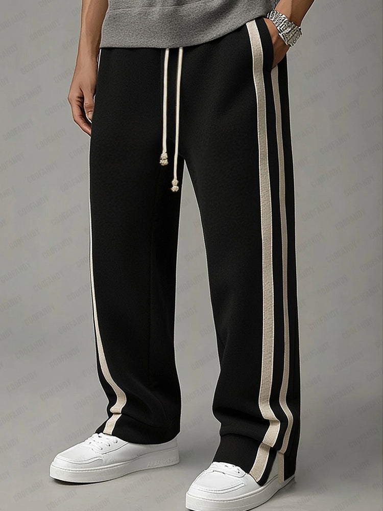 Casual Side Stripe Elastic Waist Pants