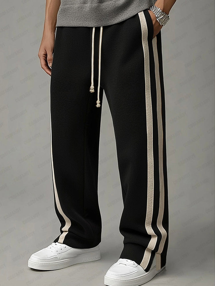 Casual Side Stripe Elastic Waist Pants