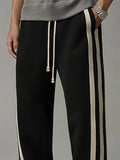 Casual Side Stripe Elastic Waist Pants