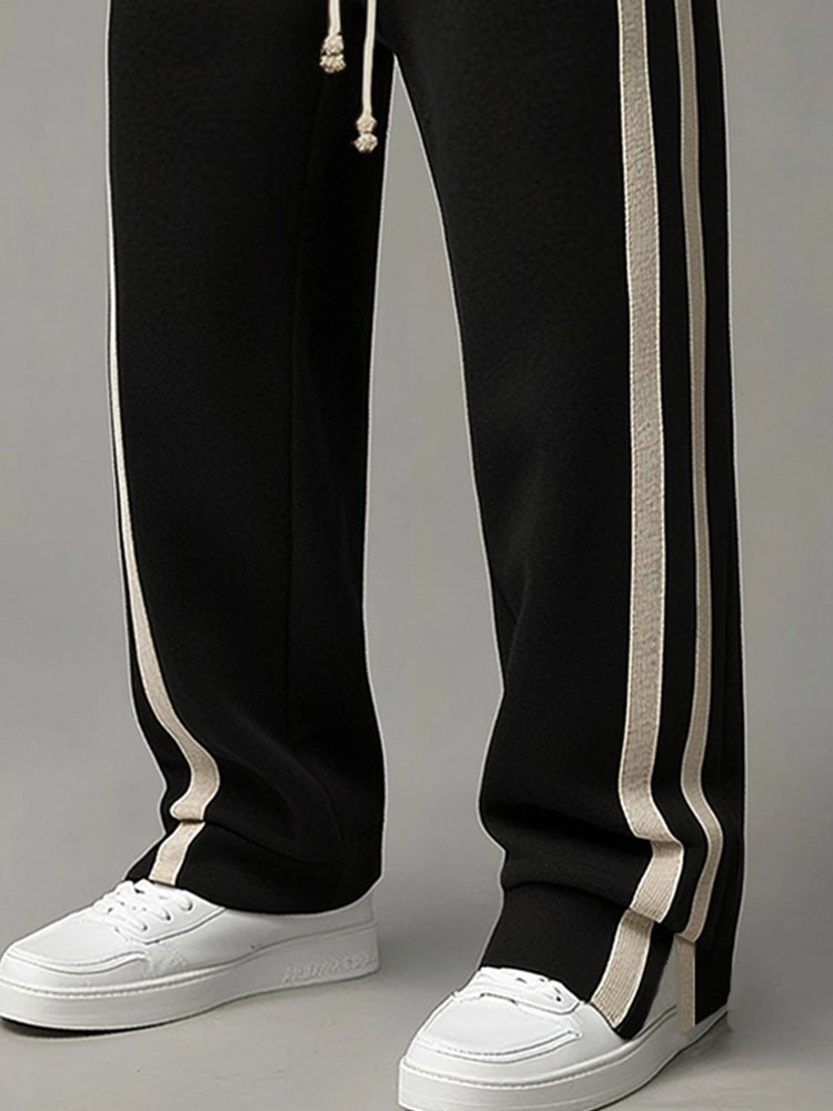 Casual Side Stripe Elastic Waist Pants