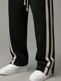 Casual Side Stripe Elastic Waist Pants