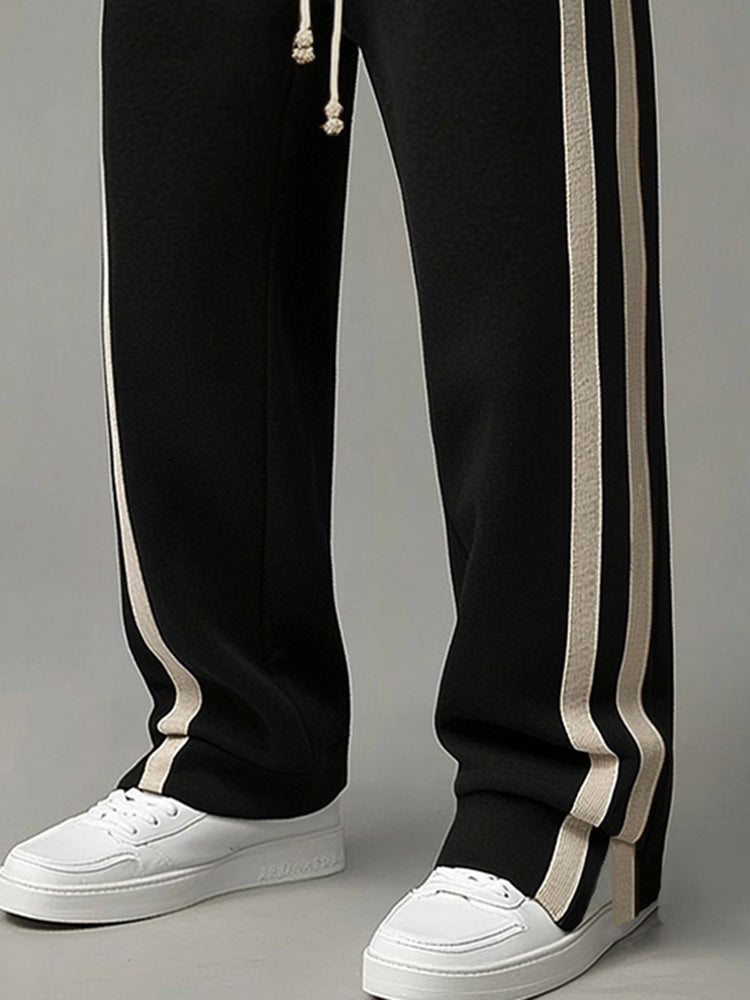 Casual Side Stripe Elastic Waist Pants