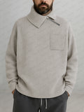 Casual Asymmetric Collar Knit Sweater
