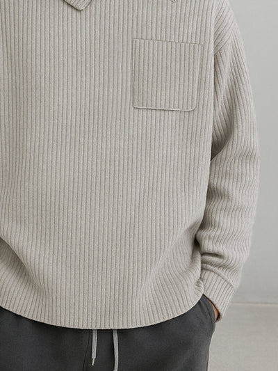 Casual Asymmetric Collar Knit Sweater