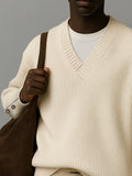 Versatile Basic V-Neck Pullover Sweater