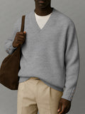 Versatile Basic V-Neck Pullover Sweater