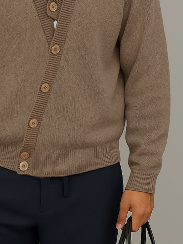 Casual Faux Button Front Pullover Sweater