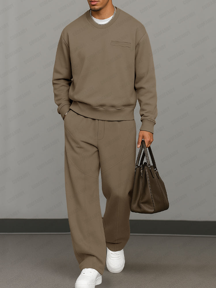 Casual Essential Sweatshirt Pants Set