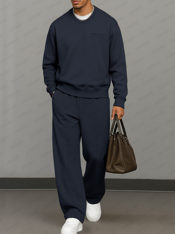Casual Essential Sweatshirt Pants Set