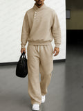 Casual Asymmetric Collar Sweatshirt Pants Set