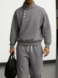 Casual Asymmetric Collar Sweatshirt Pants Set