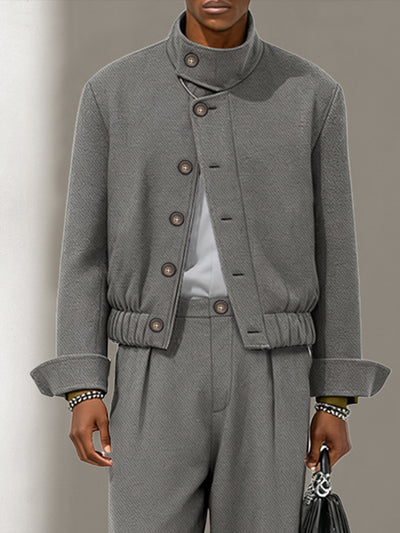 Urban Casual Tweed Jacket Pants Set