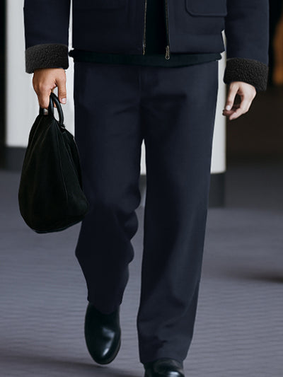 Urban Casual Fleece Collar Jacket Pants Set