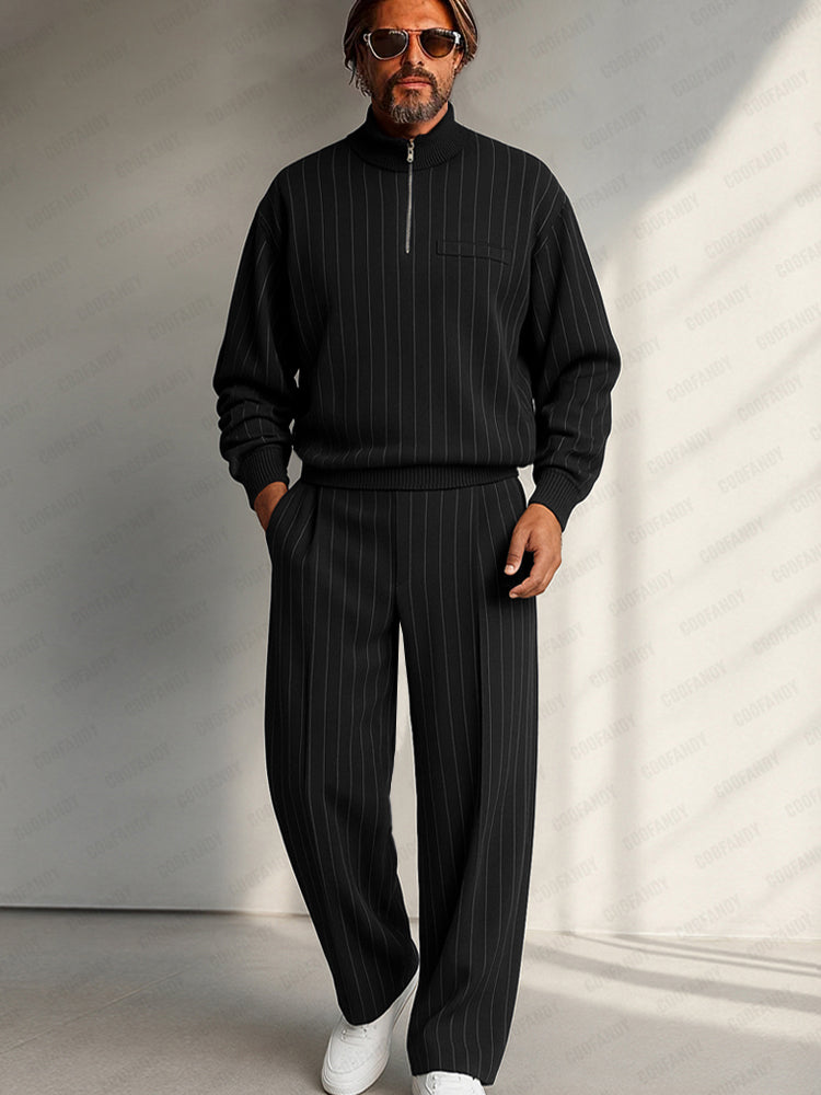 Casual Vertical Stripe Matching Set – COOFANDY