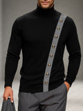Designer Turtleneck Contrast Color Top