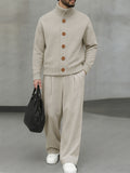 Comfort Ribbed Panel Jacket Pants Set