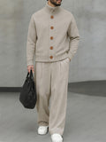 Comfort Ribbed Panel Jacket Pants Set