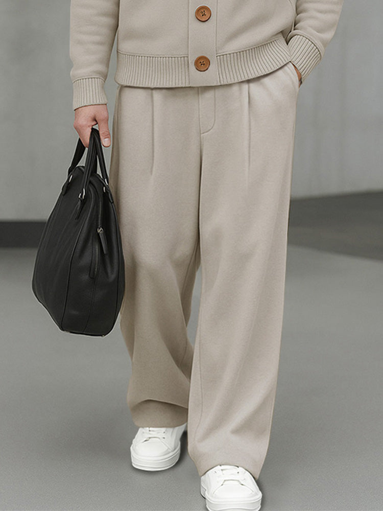 Comfort Ribbed Panel Jacket Pants Set