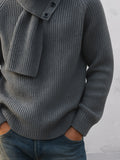 Minimalist Crew Neck Sweater and Scarf Set