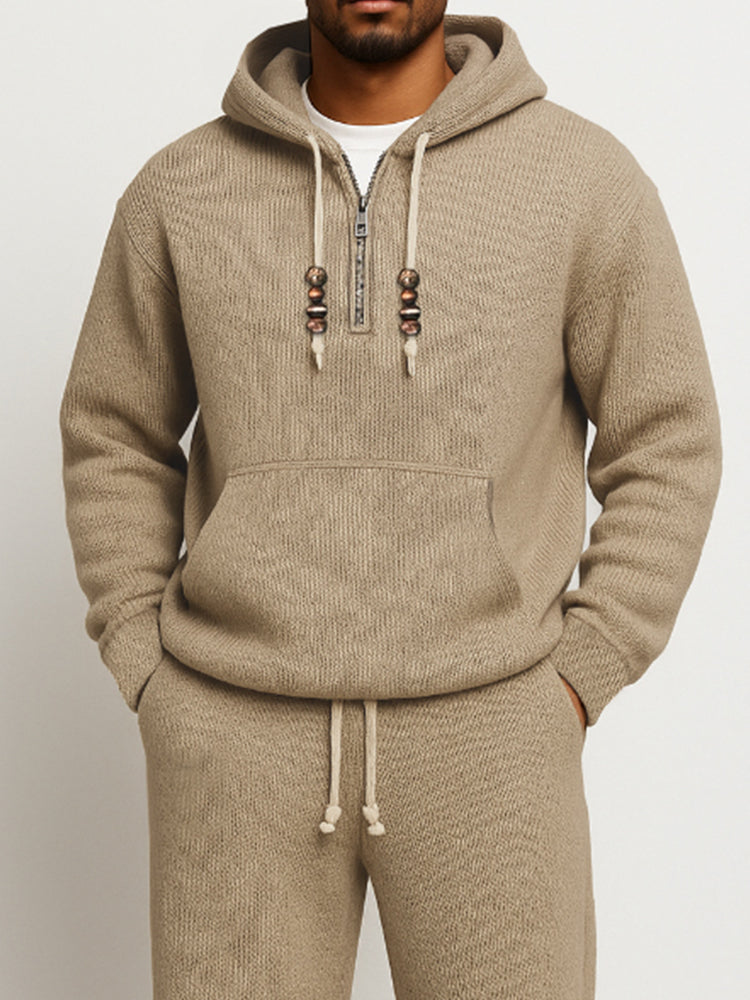 Athleisure Knit Hoodie Sweatpants Set