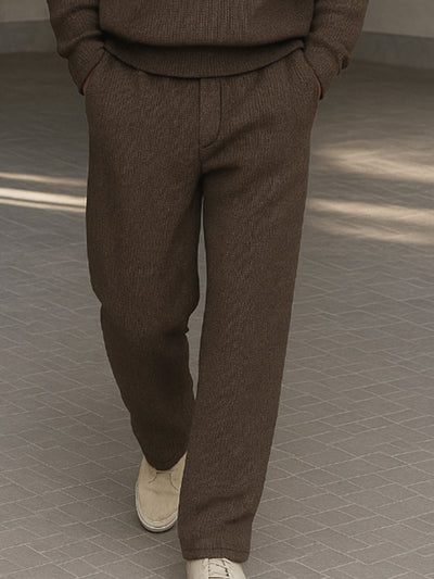 Casual Luxury Knit Polo Shirt Pants Set