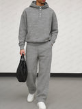 Athleisure Half Button Sweatsuit Set
