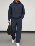 Athleisure Half Button Sweatsuit Set