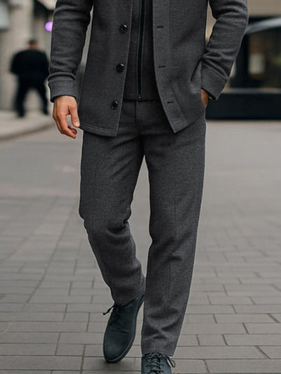 Casual Fake 2-Piece Jacket and Pants Set