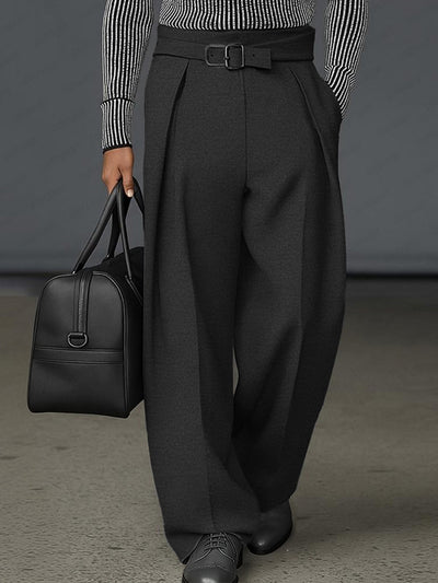 Urban Casual Belted Suit Pants