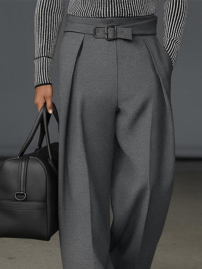 Urban Casual Belted Suit Pants