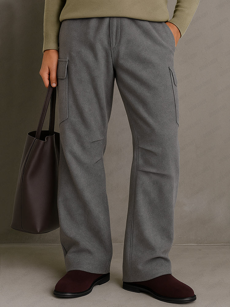 Relaxed Fit Tweed Cargo Pants