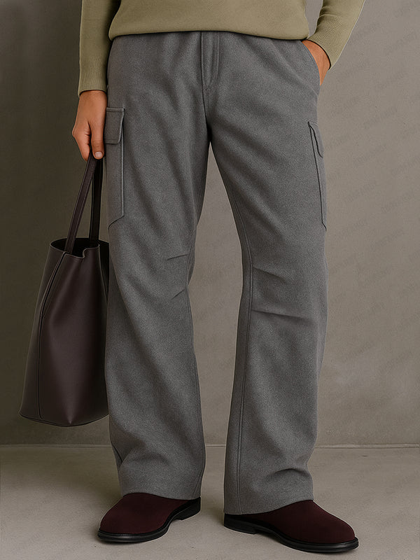 Relaxed Fit Tweed Cargo Pants