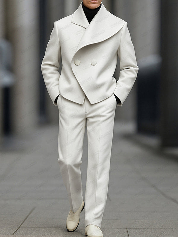Stylish Asymmetry Design Blazer Pants Set