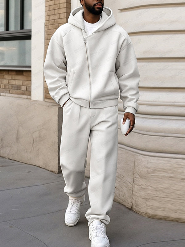 Diagonal Zipper Design Athleisure Set