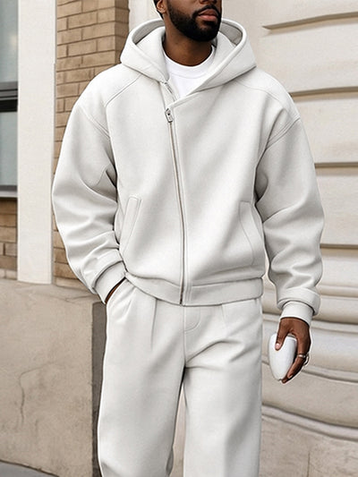 Diagonal Zipper Design Athleisure Set