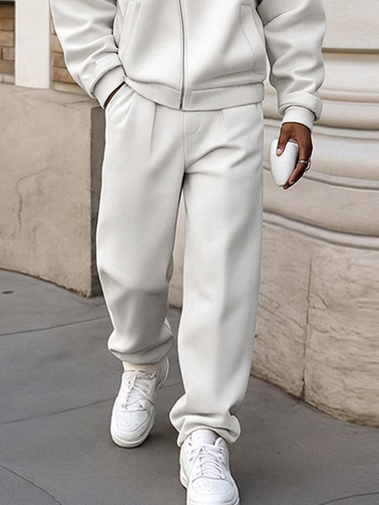 Diagonal Zipper Design Athleisure Set